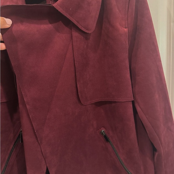 Kut from the Kloth Maroon Draped Open Moto Jacket size large IMMACULATE - Picture 6 of 6